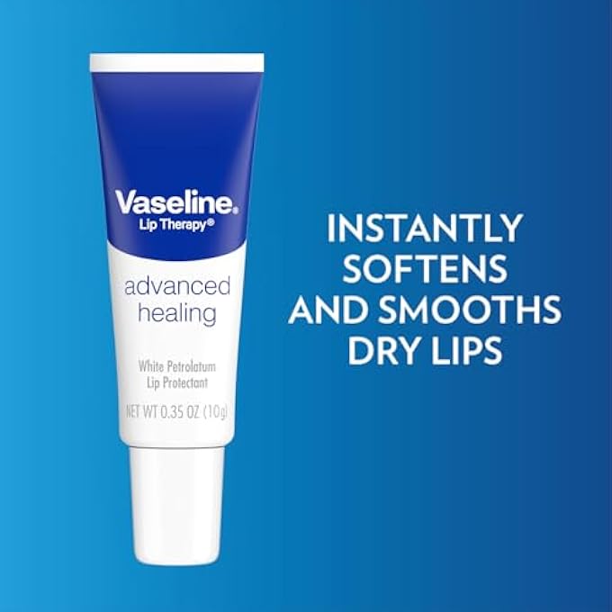 Vaseline LIP THERAPY ADVANCED PETROLEUM JELLY, SKIN PROTECTANT, TRAVEL SIZE .35 OZ, PACK OF 12 - Image 4